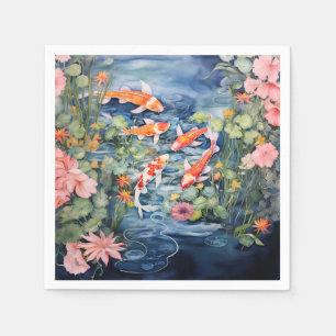 Serviette En Papier Koi Pond