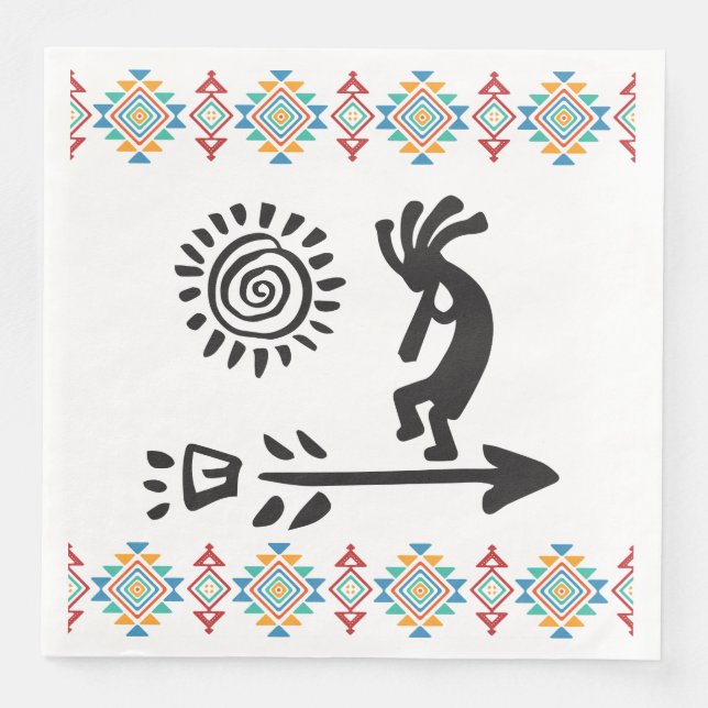 Serviette En Papier Kokopelli, Indien d'Amérique du Sud-Ouest (Devant)