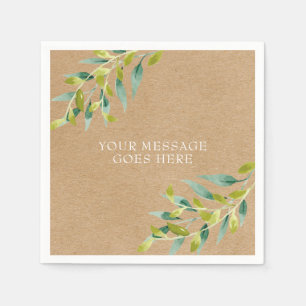 Serviette En Papier Kraft rustique Fraîcheur de verdure de prairie