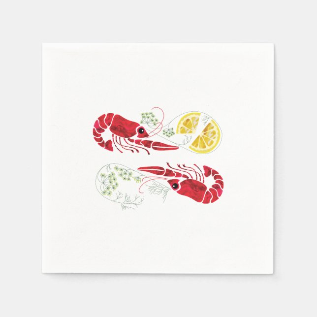 Serviette En Papier Kräftskiva / Réchauffer l'écorce Elegant Citron et (Devant)