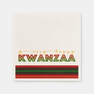 Serviette En Papier Kwanzaa Un Kwanzaa Bold Stripe très heureux