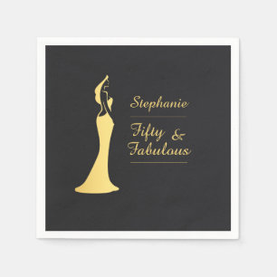 Serviette En Papier La 50ème robe de cocktail d'or moderne pour femme