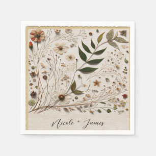 Serviette En Papier La beauté de la nature Fleurs botaniques & Mariage
