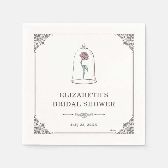 Serviette En Papier La beauté et la bête | Mariée enchantée (Devant)