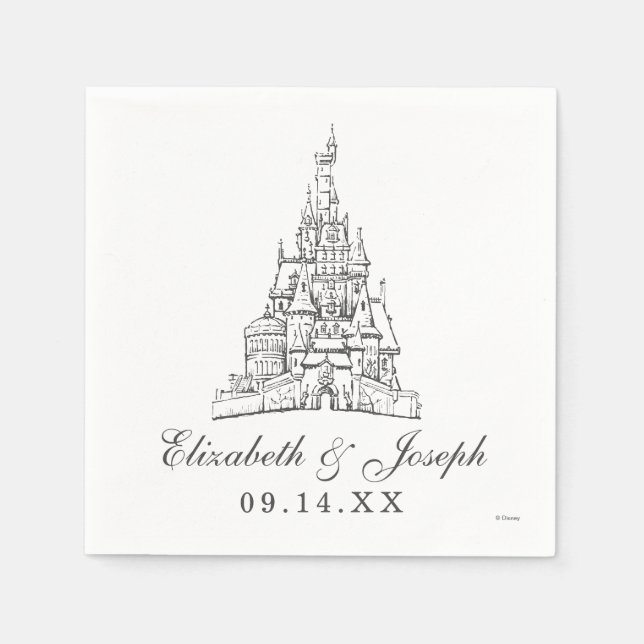 Serviette En Papier La Belle et la Bête | Mariage au Château de Conte  (Devant)