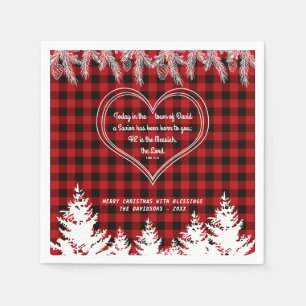 Serviette En Papier La Bible Motif Red Buffalo Verse Pin de Noël