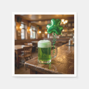 Serviette En Papier La bière verte et le ballon de la Saint-Patrick
