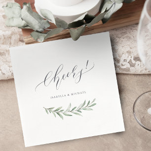 Serviette En Papier La calligraphie moderne accueille le mariage de ve