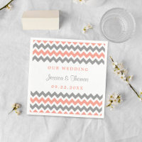 La collection moderne de Mariages Chevron rose et