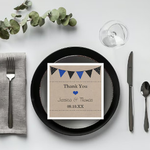 Serviette En Papier La collection moderne de Mariages de Bunting Bleu