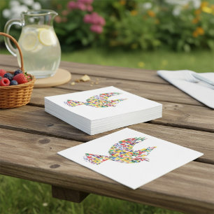 Serviette En Papier La colombe de la paix mondiale faite de drapeaux i