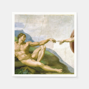 Serviette En Papier La création d'Adam par Michel-Ange