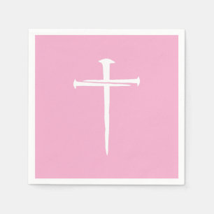 Serviette En Papier La Croix Blanche des trois clous Christian
