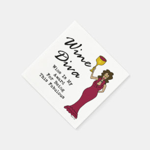 Serviette En Papier La diva "vin de vin est ma récompense pour être