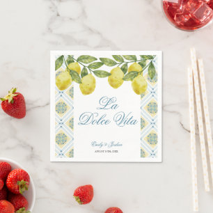 Serviette En Papier La Dolce Vita Italien Citron Papier Mariage Napkin