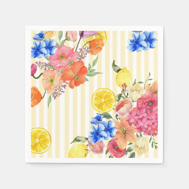 Serviette En Papier La dolce vita Italienne Citron été Douche nuptiale (Devant)