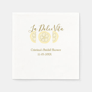 Serviette En Papier La Dolce Vita jaune citron enterrement de vie de j