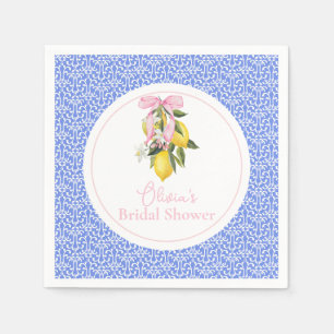 Serviette En Papier La Dolce Vita Lemon Pink Bow Fête des mariées