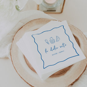 Serviette En Papier "La Dolce Vita" Mariage écrit à la main