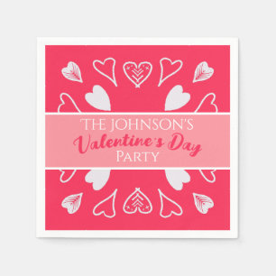 Serviette En Papier La fête de la Saint Valentin rose