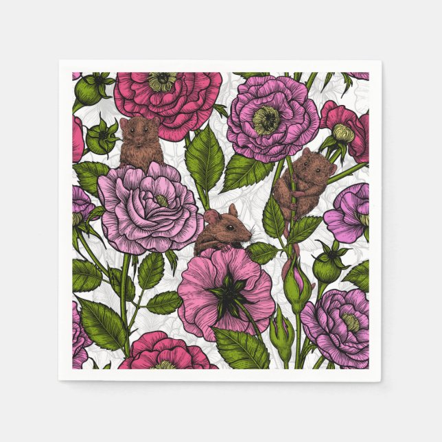 Serviette En Papier La fête des souris (Devant)