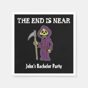Serviette En Papier La Fin Est Près De Grim Reaper Bachelor Party Napk