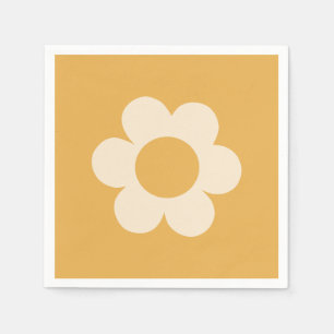 Serviette En Papier La Fleur 07 Fleur Jaune Retro Florale