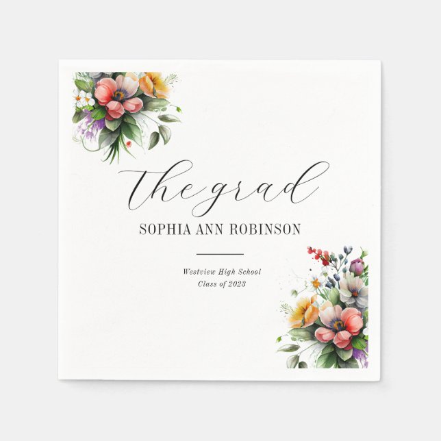 Serviette En Papier La florale de printemps élégante (Devant)