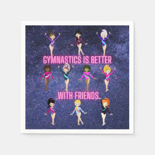 Serviette En Papier La Gymnastique Est Mieux Avec Les Amis