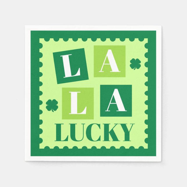 Serviette En Papier La La Lucky St. Patrick’s Day (Devant)