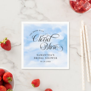 Serviette En Papier La Mariée Est Sur Cloud Neuf Fête des mariées Bien