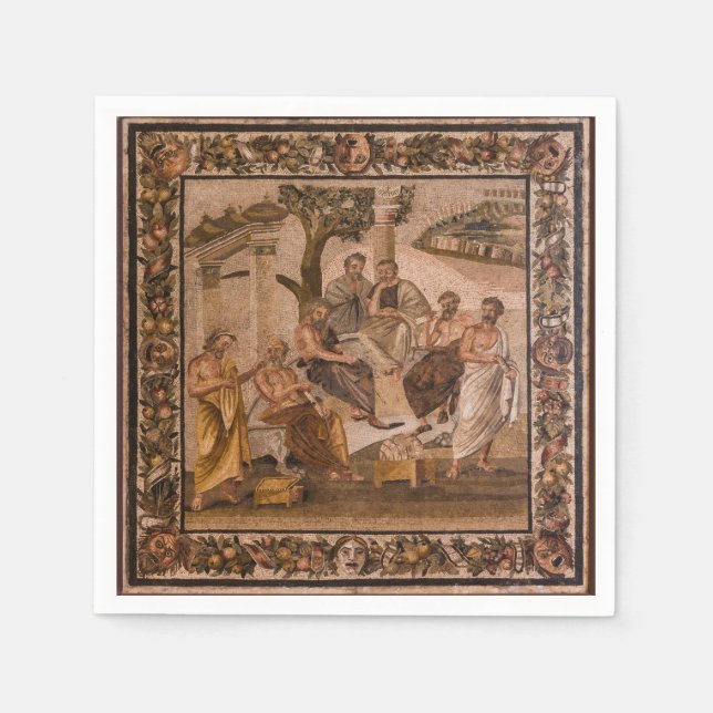 Serviette En Papier La mosaïque de l'Académie de Platon (Devant)