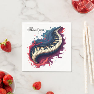Serviette En Papier La musique en mouvement, le piano incurvé. 
