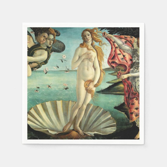 Serviette En Papier La naissance de Vénus par Sandro Botticelli (Devant)