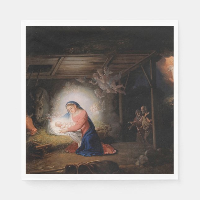 Serviette En Papier La Nativité du Christ (par Vladimir Borovikovsky) (Devant)