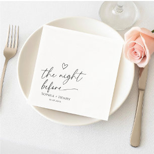 Serviette En Papier La nuit avant la calligraphie mariage du coeur