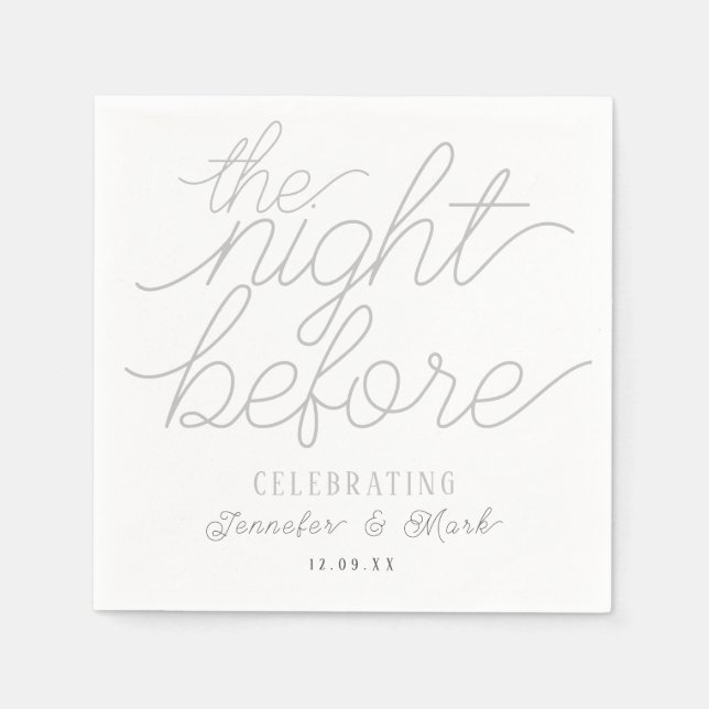 Serviette En Papier La nuit avant la répétition Mariage mariage de ser (Devant)