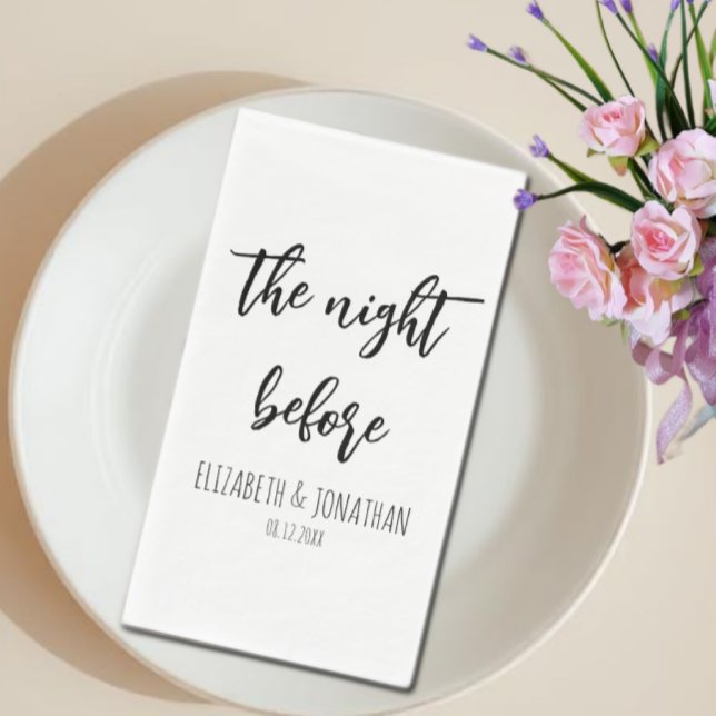 Serviette En Papier La Nuit Avant Le Dîner De La Répétition Mariage (Créateur téléchargé)