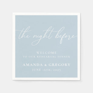 Serviette En Papier La Nuit Avant Le Dîner De Répétition Mariage