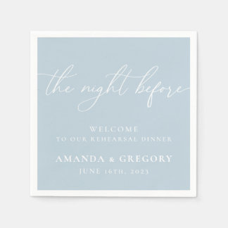 Serviette En Papier La Nuit Avant Le Dîner De Répétition Mariage