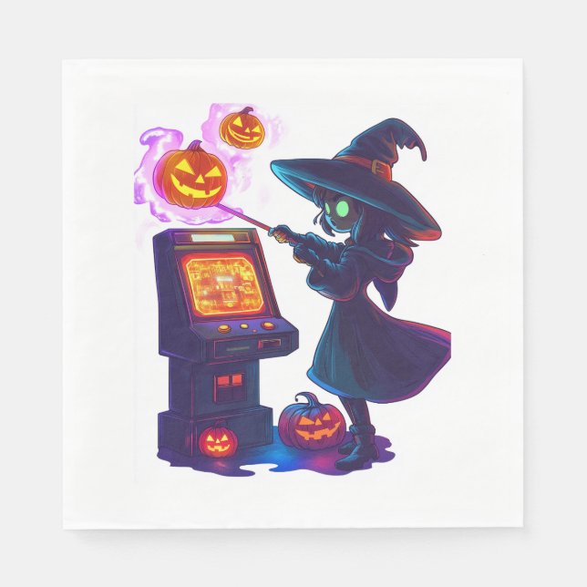 Serviette En Papier La nuit d'arcade de sorcière (Devant)