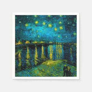 Serviette En Papier La nuit étoilée du Rhône de Van Gogh 