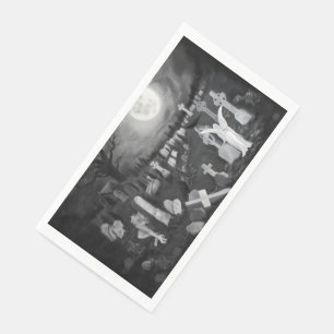 Serviette En Papier La nuit sur le cimetière - Angel avec Diable
