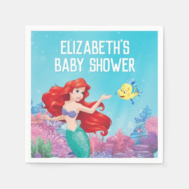 Serviette En Papier La Petite Sirène | Baby shower d'été (Devant)