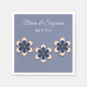 Serviette En Papier La puissance des fleurs des années 70 rétro dans l