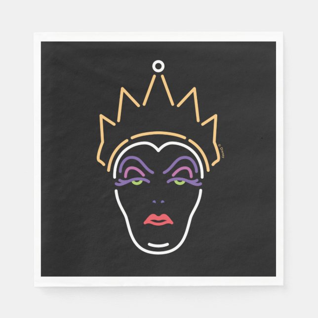 Serviette En Papier La reine du mal | Visage néon (Devant)