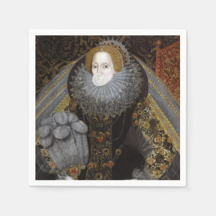 Serviette En Papier La reine Elizabeth I souffle une gomme à bulle bla