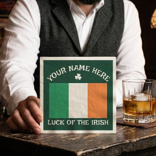 Serviette En Papier La Saint-Patrick Drapeau Irlande Nom Personnalisé