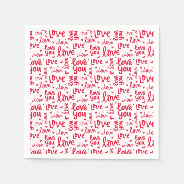 Serviette En Papier La Saint Valentin (Devant)