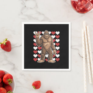 Serviette En Papier La Saint-Valentin Bigfoot Cœurs Drôles d'amour Sas